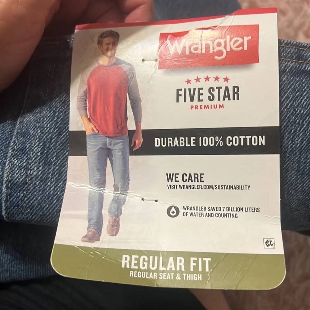 Wrangler blue regular fit jeans 46x30 NWT